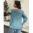 thumbnail image 4 of Weardear Long Sleeve Tops for Women Casual V Neck Loose Chiffon Work Blouse Smocked Tunic Shirts, 4 of 7
