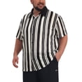 thumbnail image 4 of INSPIRE CHIC Men's Big & Tall Striped Button Down Short Sleeve Summer Shirts XL Black, 4 of 5