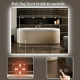 thumbnail image 4 of Keonjinn 40 x 32 inch LED Bathroom Mirror with Lights Backlit Mirror 3 Colors Warm/Natural/White Lights, Modern Vanity Mirror Anti-Fog & Dimmer Makeup Mirror for Wall(Vertical/Horizontal), 4 of 10