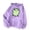 Purple, variant on NinXxx Women's Autumn Winter Solid Drawstring Pocket Cute Print Hoodie Purple S