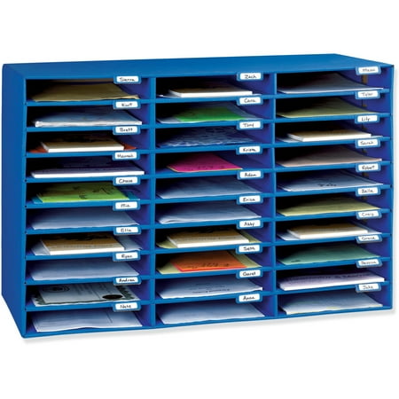 Classroom Keepers 30 Slot Mailbox  Blue  21 H x 31.63 W x 12.75 D Piece