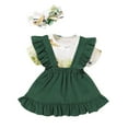 thumbnail image 3 of ibuvkizy Toddler Baby Girl Tank Top Sets Summer Baby Girl Outfits Clothes,Infant Baby Girls Ruffles Floral Print Romper Bodysuit+Suspender Skirts Outfits,Gifts for Her, 3 of 9