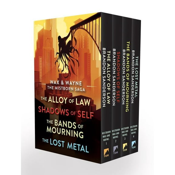 Pre-Owned Mistborn Saga Wax and Wayne, the Mistborn Saga Boxed Set: Alloy of Law, Shadows of Self, Bands of Mourning, and the Lost Metal, (Paperback)