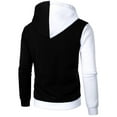 thumbnail image 4 of safuny Men's Hoodie Long Sleeve Color - Blocked Drawstring Hooded Sweatshirt Comfortable Casual Daily Pullover White S, 4 of 9