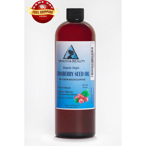 CRANBERRY SEED OIL UNREFINED ORGANIC VIRGIN COLD PRESSED RAW NATURAL PURE 64 OZ