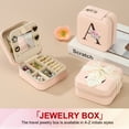 thumbnail image 6 of Uxcell Travel Jewelry Case, O Initial Small Travel Jewelry Box Organizer Rings Earrings Storage Case Gifts, Pink, 6 of 6