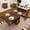 Brown, variant on Mintazer Expandable Rolling Kitchen Island Dining Table with Power Outlet, Multi‑Mode Telescopic Folding Table with Lockable Casters & Storage Compartments for Small Apartment, Walnut