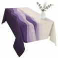 thumbnail image 2 of Purple Beige Ombre Table Cloth Waterproof Tablecloths, Minimalist Ocean Waves Linen Tablecloth Dining Table Cover for Kitchen Party Tabletop Outdoor, Rectangle Tablecloth 54x108 Inch, 2 of 9