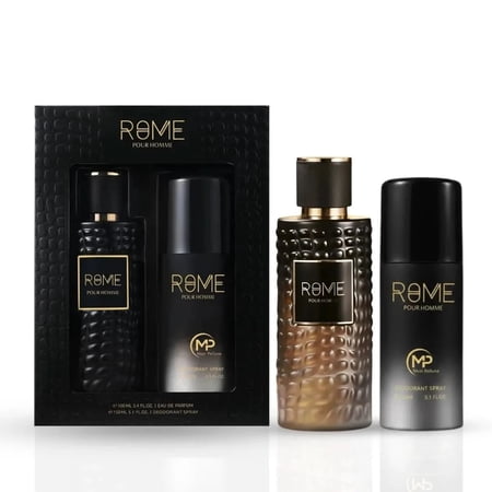 Rome Pour Homme Eau De Parfum Spray 100ml (3.4 oz) & Perfumed Body Spray 150ml (5.1 oz) by Mast Perfume