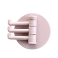 thumbnail image 1 of yingyy 1/2/3/5 Seamless Adhesive Hook Strong Bearing Capacity 3in1 Stick Hooks Hanging Rack Wall-Mounted Key Holder Towel Storage Racks Pink 1 Pc, 1 of 6
