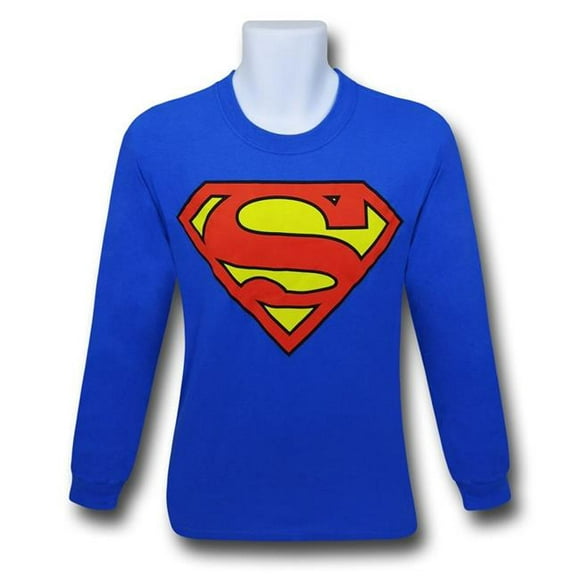 Superman tslssuproyalXL Superman Symbole Chemise à Manches Longues pour Hommes&44; Bleu Royal - Extra Large