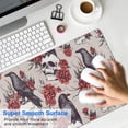 thumbnail image 4 of Long Mouse Pads for Desk,Beige Skull Crow Flower Pattern Desk Mats on Top Of Desks, Desk Mouse Pad Extra Large with 3mm Non-Slip Base and Stitched Edge for Gaming,Office,Work,Home 31.5"x11.8", 4 of 6