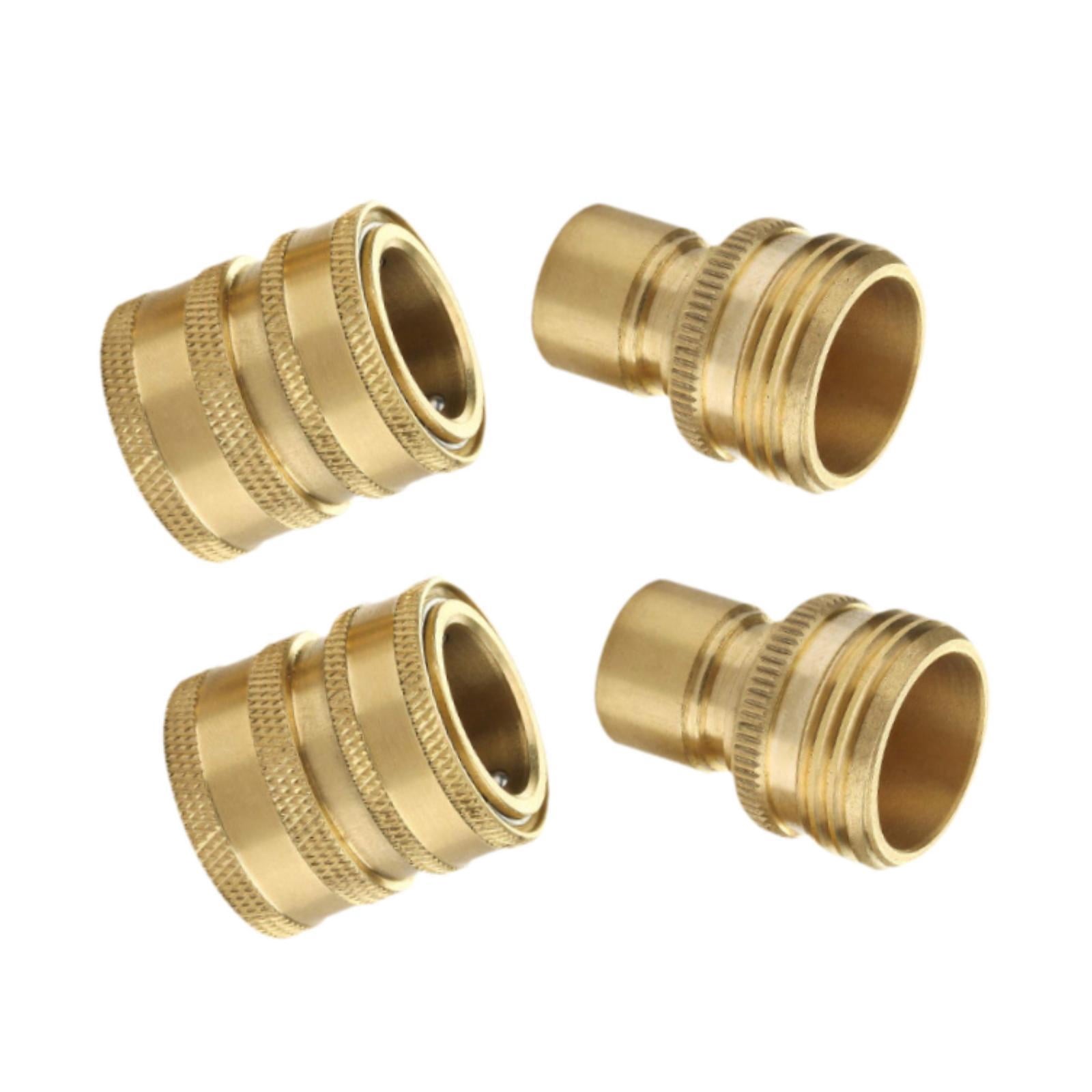 Zxpjkyu 4 Pieces Garden Hose Quick Connect Water Hose Fitting 3/4 inch Repair Parts High Brass