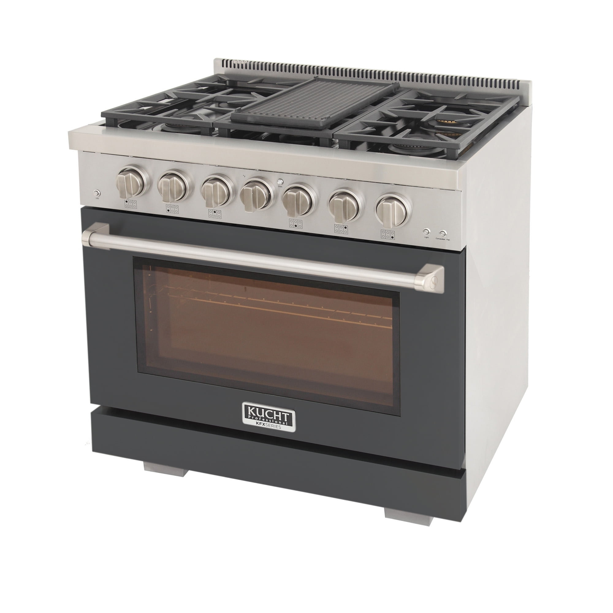 Professional 36-in Natural Gas Range Oven in Cement Gray w/ True Simmer Burners
