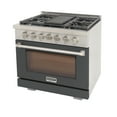 thumbnail image 5 of Professional 36-in Natural Gas Range Oven in Cement Gray w/ True Simmer Burners, 5 of 14