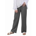 thumbnail image 2 of Women'S Cotton Linen Drawstring High Waisted Pants Casual Loose Fit Wide Leg Trousers Dark Gray XL, 2 of 7