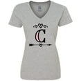 thumbnail image 3 of Inktastic Letter C Monogram Tribal Arrow Women's V-Neck T-Shirt, 3 of 5