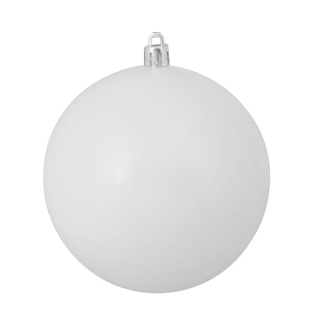 Winter White Shatterproof Shiny Christmas Ball Ornament 4 100mm Walmart Com Walmart Com