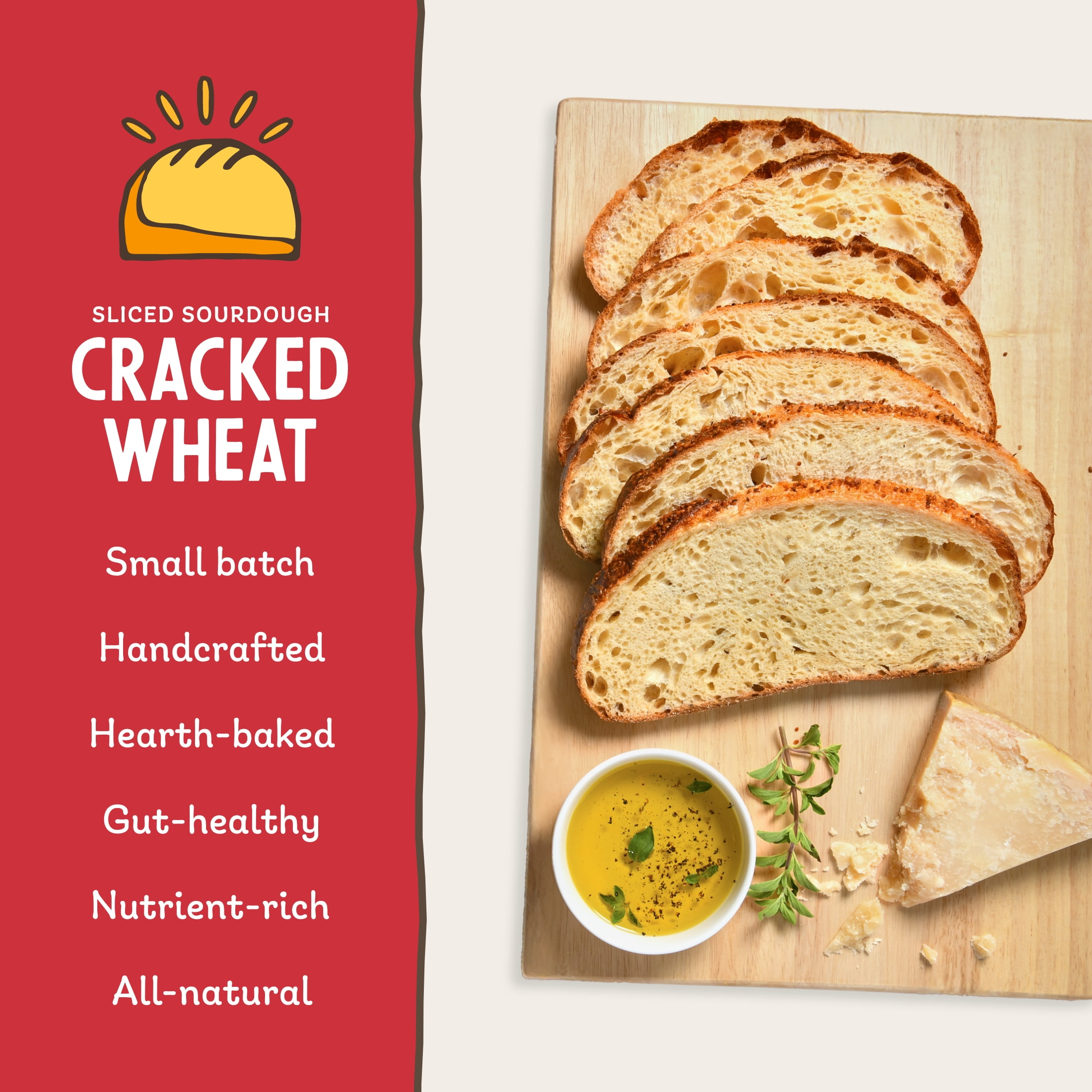 Essential Baking Cracked Wheat Sliced Sourdough Bread, Non-GMO, 16 oz
