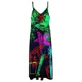 thumbnail image 6 of Neo Pop Art Blacklight Glow in The Dark Sleeveless Dress Loose Women's Dress Dresses Luxury Evening Dresses, 6 of 9