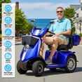 thumbnail image 3 of QEEKA All Terrain Heavy Duty 4 Wheel Electric Mobility Scooter for Adults & Seniors,1000W Motor,500 LBS Capacity,Long Range Battery,Blue, 3 of 7
