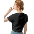 thumbnail image 6 of SAYFUT Womens Cute Tops Short Sleeve Round Neck T Shirt Front Twist Tunic Tops Casual LooseTops Cropped Yoga Top Women's Gym Athletic Shirts, 6 of 8