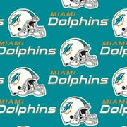 NFL Miami Dolphins 58" 100% Cotton Sports Logo Craft Fabric By the Yard, Multi-color