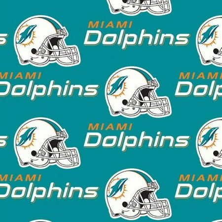NFL Miami Dolphins 58" 100% Cotton Sports Logo Craft Fabric By the Yard, Multi-color