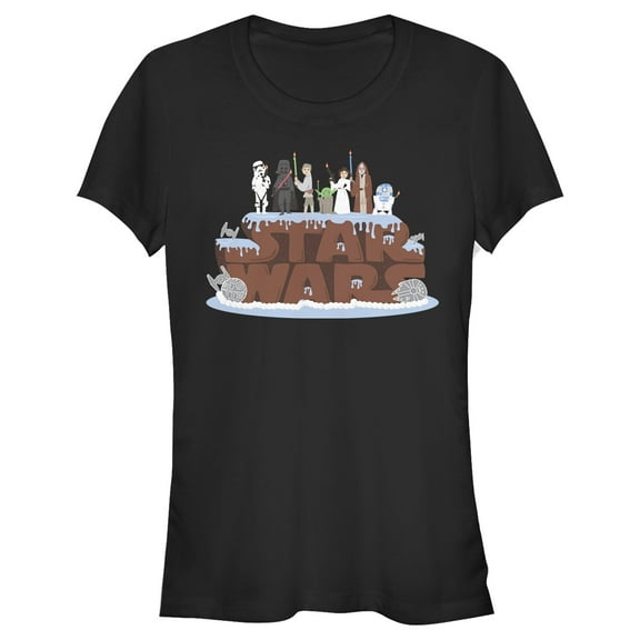 Junior's Star Wars Birthday Cake Logo Graphic T-Shirt