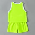 thumbnail image 6 of CAICJ98 Boys Girls 2 Piece Outfits Cute Sleeveless Summer Short Sets Athletic Scoop Neck Tank Top and Shorts with Pockets (Green,7-8 Years), 6 of 7