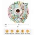 thumbnail image 6 of 13 Inch Round Placemats Set of 4, Colorful Easter Bunny Non Slip Heat Insulation PP Table Mats, Spring Easter Eggs Floral Wooden Washable Place Mats for Kitchen Dining Party Table Decor, 6 of 7