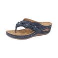 thumbnail image 2 of YOUYEDIAN Orthopedic Sandals for Women Summer Wide Arch Support Beach Shoes 2026 Hiking Non Slip Slip on Open Toe Slippers (Navy), 2 of 5