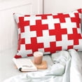 thumbnail image 4 of Pofeuu Red Cross 1 Print Polyester Microfiber Plush Pillowcases, Super Soft and Cozy Pillow Case Covers with Envelop Closure（Pillow core not included）-14"x20", 4 of 6