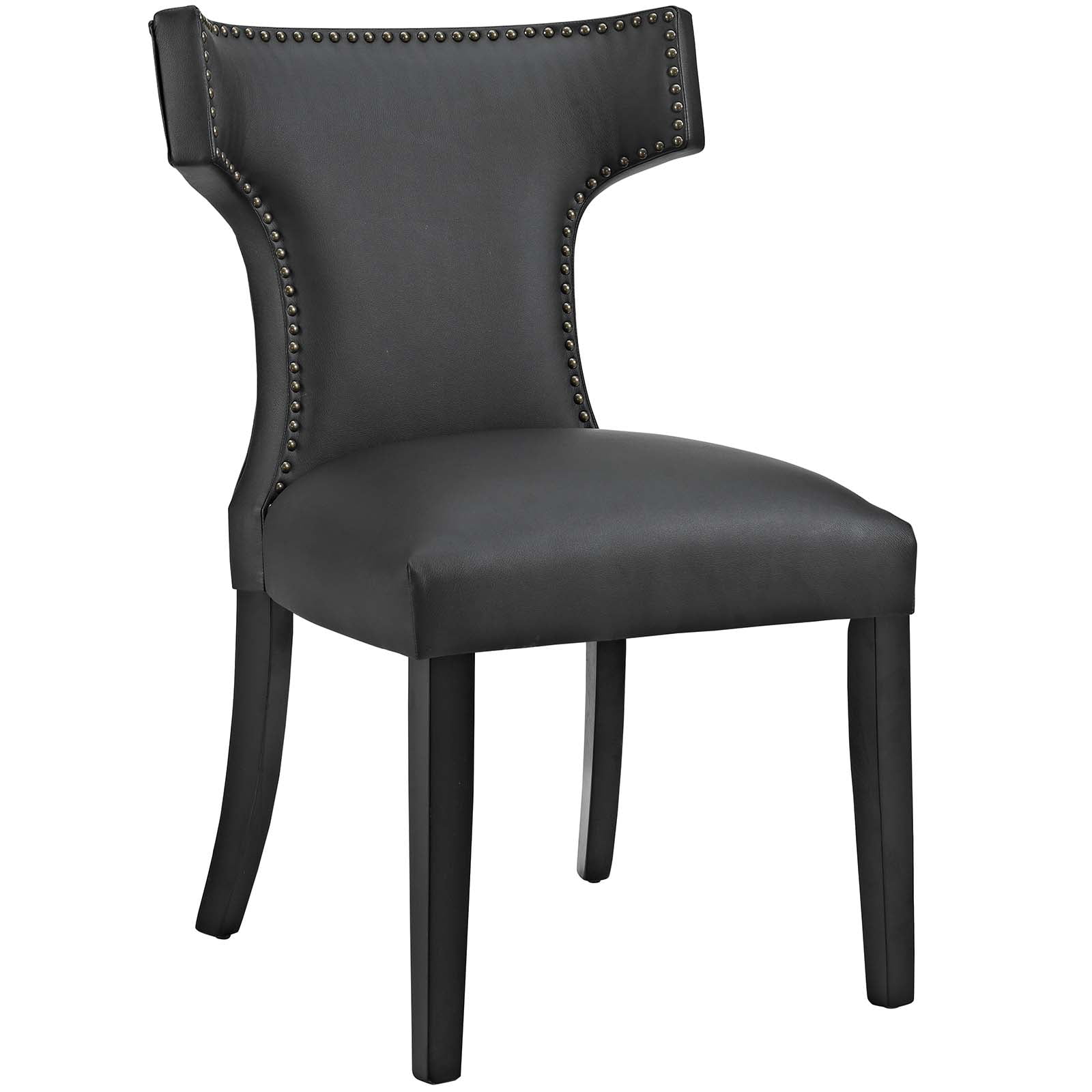 Modern Contemporary Urban Design Kitchen Room Dining Chair, Black, Faux Leather Wood - Walmart.com