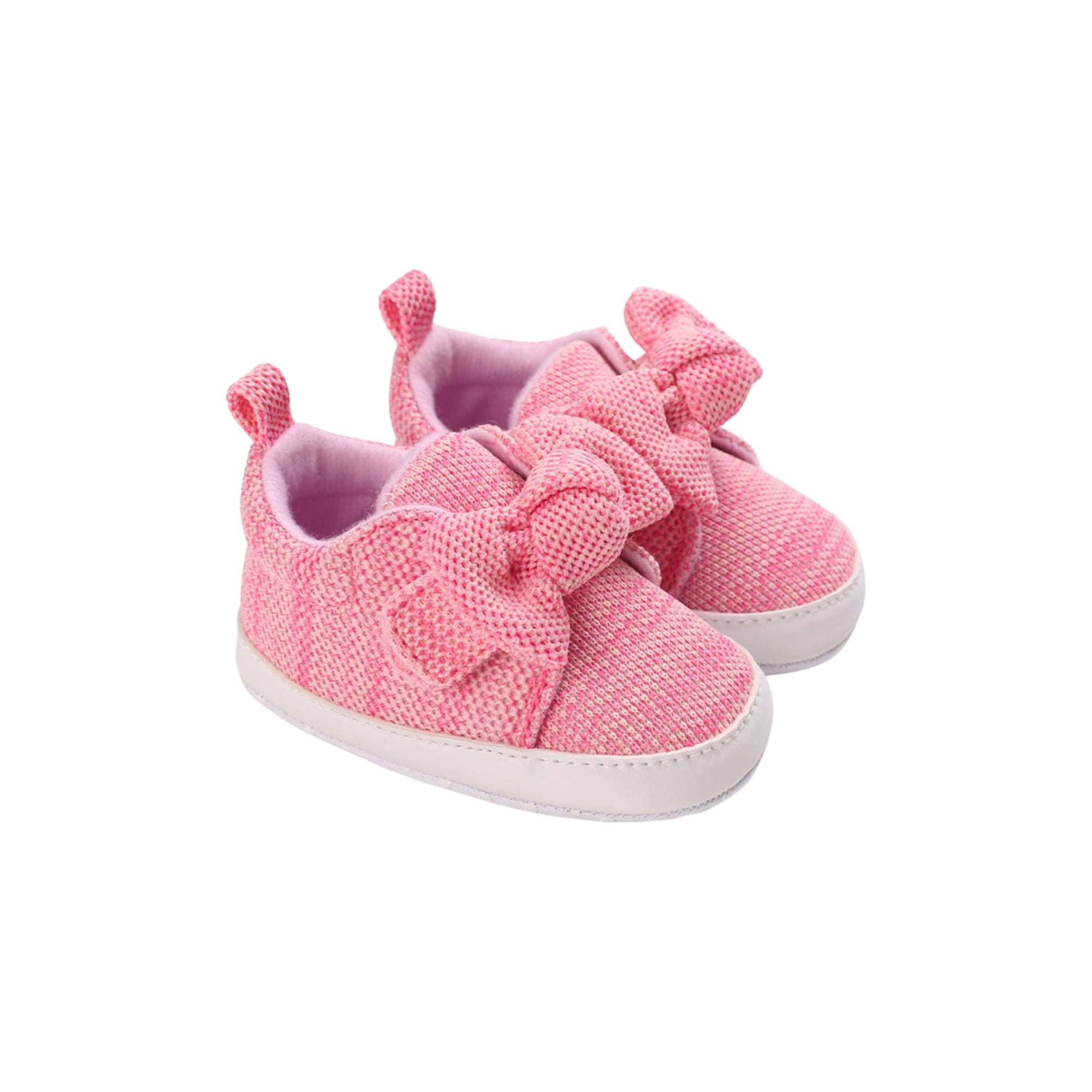 Mialoley Baby Shoes Bowknot Walking Shoes Girls Beary Cute Knit Newborn Baby Booties with Soft Sole