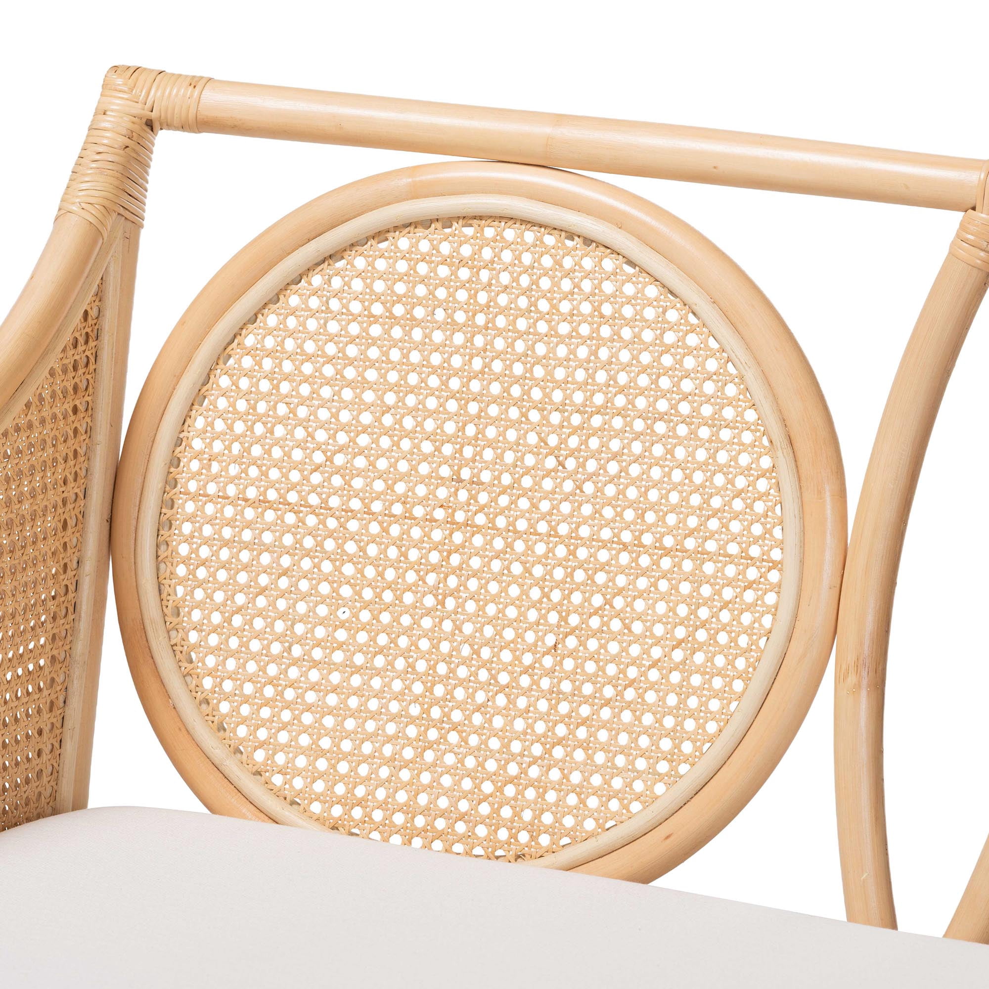 bali & pari Matt Boho Loveseat, Natural Rattan