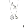 thumbnail image 2 of Delight Jewelry Silvertone Domed Matthew 17:20 Silver tone Zig Zag Christmas Tree Charm Necklace and Stud Earrings, 2 of 4
