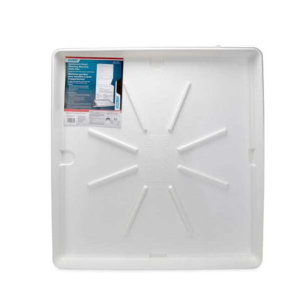 Camco Bac de vidange pour lave-linge pour unités empilables avec raccord en  PVC - Collecte les fuites d'eau et prévient les dommages au sol - Blanc  (21006) 