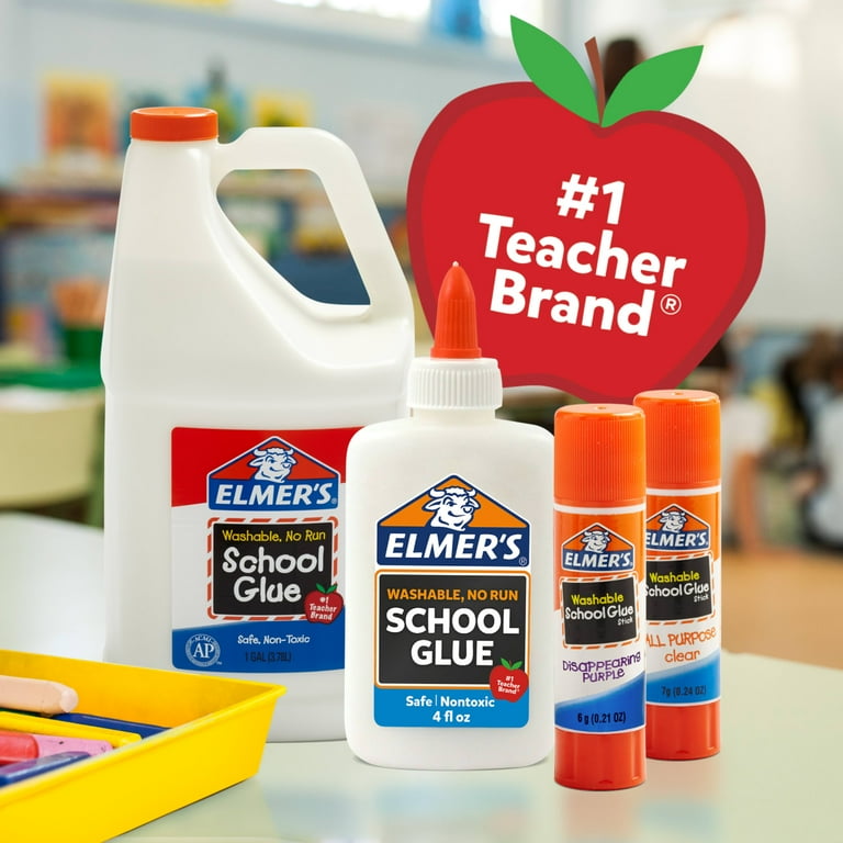 Elmer's 32 oz Clear Liquid School Glue, Washable, Ideal for Slime