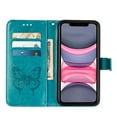 thumbnail image 4 of Mantto iPhone 11 Case, Magnetic Folio Butterfly Patterned Wallet Case, PU Leather with Wrist Strap Credit Card Holder Slots Kickstand Protective Cover For iPhone 11, Blue, 4 of 10