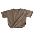 thumbnail image 1 of Zpanxa T-Shirts pour Garçons Couleur Unie Été Mince Manches Courtes Décontracté Col Rond Haut avec Coton 2 Ans, 1 of 5