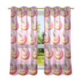thumbnail image 6 of Yayeee Window Curtains Light Filtering 63"x52" Grommet Panel Pair Home Living Room Decor, Light Pink Doughnuts, 6 of 7