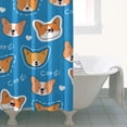 thumbnail image 4 of Cartoon Corgi Shower Curtain 36"x72" ,Bathroom Decorative Shower Curtains Set with 12 Hooks,Modern Waterproof Washable Shower Curtain, 4 of 6