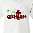 thumbnail image 4 of Inktastic Merry Christmas Buffalo Plaid Cross with Snowflakes Youth T-Shirt, 4 of 5