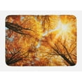 thumbnail image 1 of Forest Bath Mat, Fall Autumn Season Sun Beaming Through the Trees Freshening Picture, Non-Slip Plush Mat Bathroom Kitchen Laundry Room Decor, 29.5 X 17.5 Inches, Orange Yellow Dark Brown, Ambesonne, 1 of 2