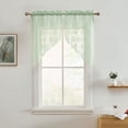 thumbnail image 3 of THD Joelle Floral Rod Pocket Lace Short Cafe Swags for Small Windows - 28 x 36 Inch Length (Seafoam Green Swags, Set of 2), 3 of 6