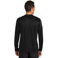 thumbnail image 2 of Port Co Adult Male Men Plain Long Sleeves T-Shirt Jet Black X-Large, 2 of 4
