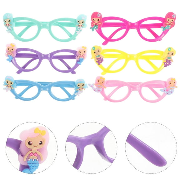 OATIPHO 6Pcs Mermaid Birthday Favors Assorted Color Photo Props for Girls at Back to School