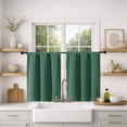 thumbnail image 2 of MKHILL Vela Ever Green Blackout Thermal Tier Curtains 2 Panels, 30"W x 36"L, Rod Pocket Room Darkening Energy Efficient Short Curtains for Kitchen Bathroom Cafe, Each 30"W x 36"L, Ever Green, 2 of 10
