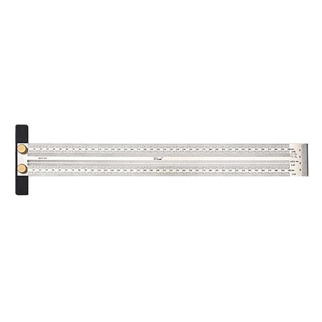 Yeacher High- Scale Ruler T-type Hole Ruler Stainless Woodworking Scribing Mark Line Gauge Carpenter Measuring Tool